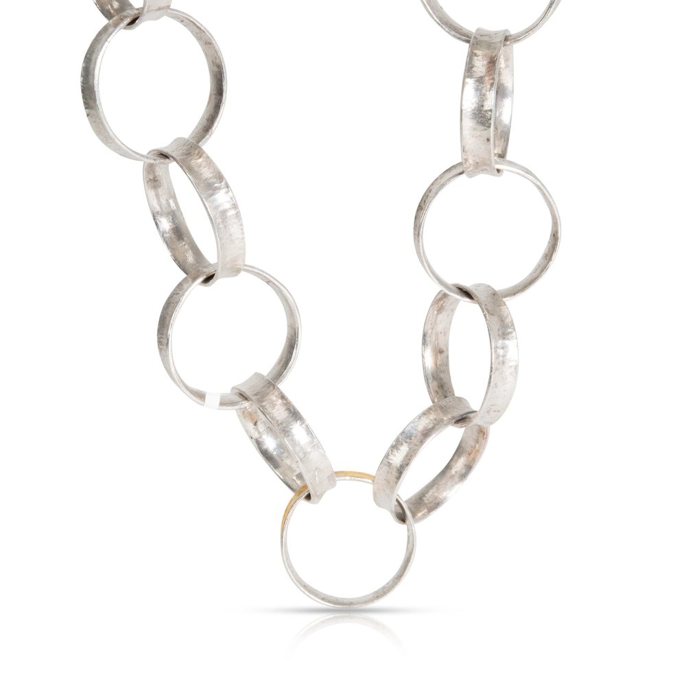 Gurhan Hourglass Necklace in 24K Yellow Gold & Sterling Silver